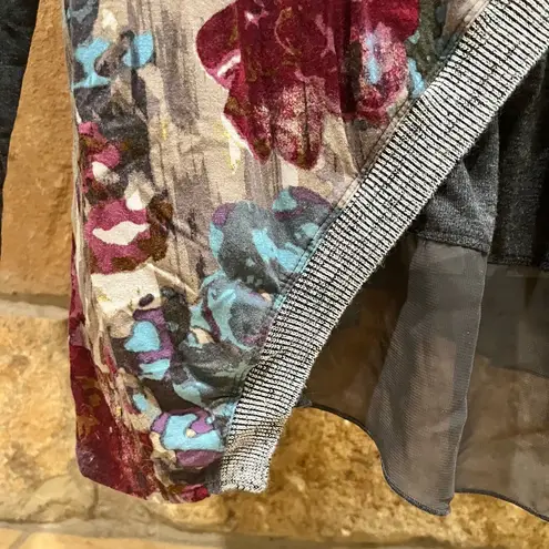Unique Ali Miles Soft Lightweight Artsy Sweater Floral & Gray Women XL Pullover - Image 6
