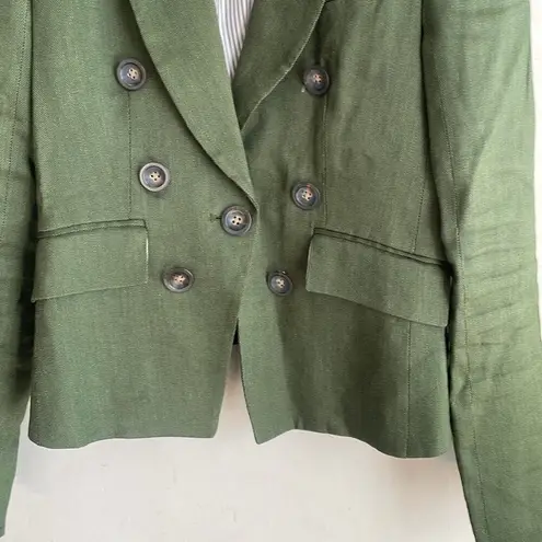 Veronica Beard Dickey Blazer Jacket Linen Blend Green