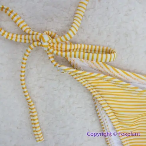 NEW Rhythm Noumea rib tie side bikini bottom in lemon yellow, size M Yellow Size M