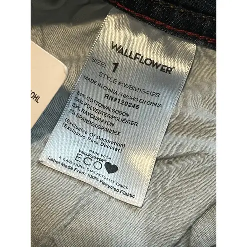 Wallflower Jeans Womens Juniors 1 Flirty Curvy High Rise Skinny Blue $44 MSRP Size undefined