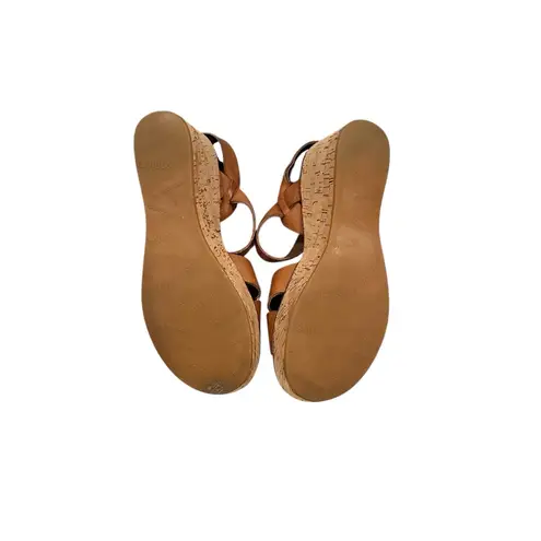 Kork-Ease MYRNA PLATFORM BROWN TAN LEATHER SANDAL 7 38