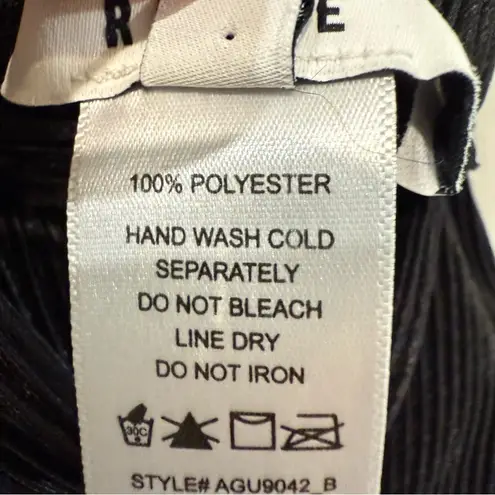 Ro & De Accordion Pleated Wide Leg Pull On Pants Women’s XS Black Elastic Waist