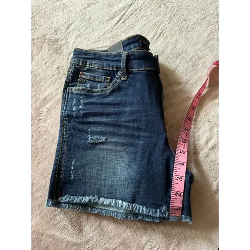 Dear John  Womens Sydney Distressed Fray Hem Short Blue Denim Size 27 NWT