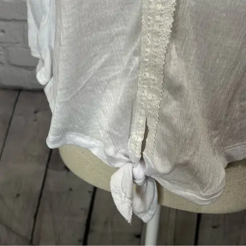 French Laundry NWT white tie front shirt small