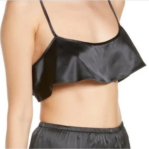 SKIMS NWOT Onyx Black Shine Satin Crop Camisole