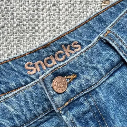 Mother SNACKS The Pleated Fun Dip Puddle Wide Leg Jeans Women’s Size 33 Blue