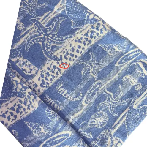 St. John Collection Knit Dress Blue Sleeveless Beach Nautical Seashells Size 2 4