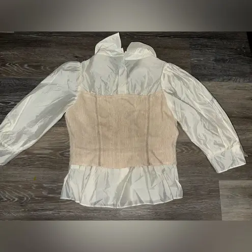 White Blouse With Cream Corset Size M