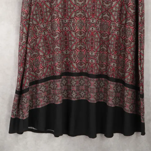 Cato  Gray Floral Paisley Maxi Long Boho Flare Cottagecore Plus Skirt 22/24W