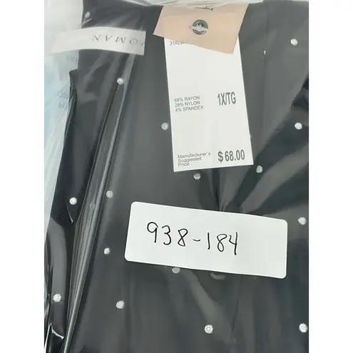 Philosophy Woman 1X Black White Polka Dot Slim Ankle Pants NWT Stretch MSRP $68 Size undefined