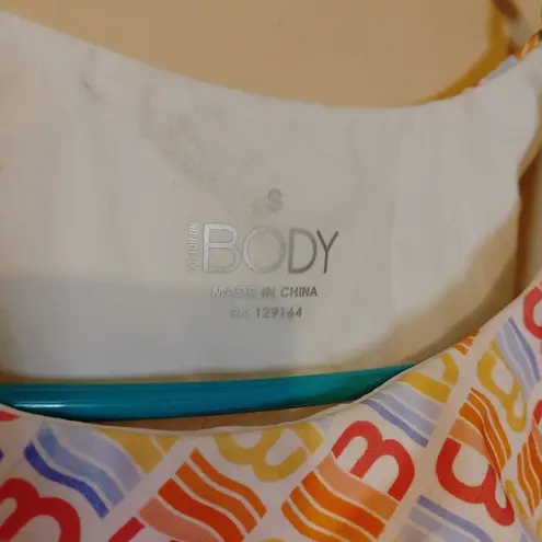 Cotton On Body Size Small NEW NWT Sports Bra Cut Out Diagonal Logo Workout White