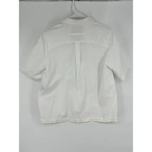 820 I Caliban Women's Short Sleeve Button Up Shirt Dress Size 40 Medium White