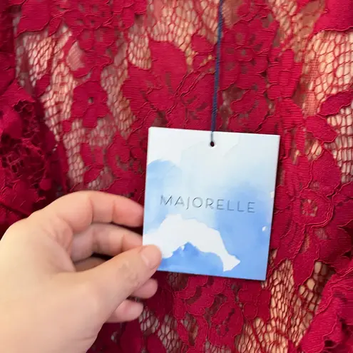 Majorelle Marnie Red Lace Mini Dress Flutter Sleeve XS Revolve Holiday Party