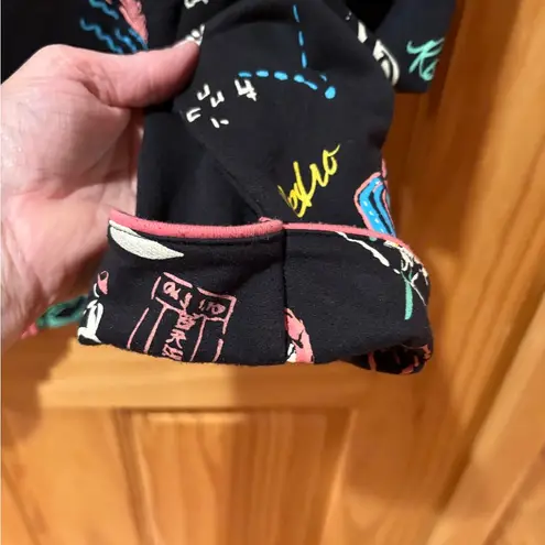 KORET Womens Jacket Size L Black “Bon Voyag”Zip Pockets Rolled Cuffs Size L