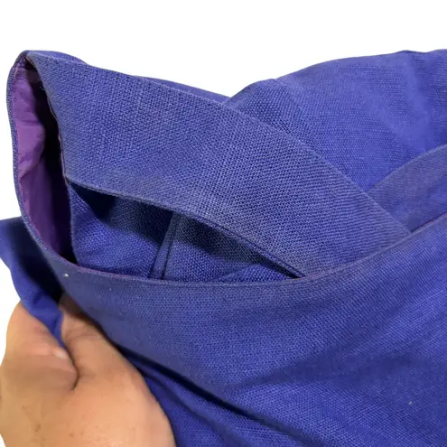 Geary Roark Kamisato Linen Dress Open Back Gold Button Detail Size 14* Blue