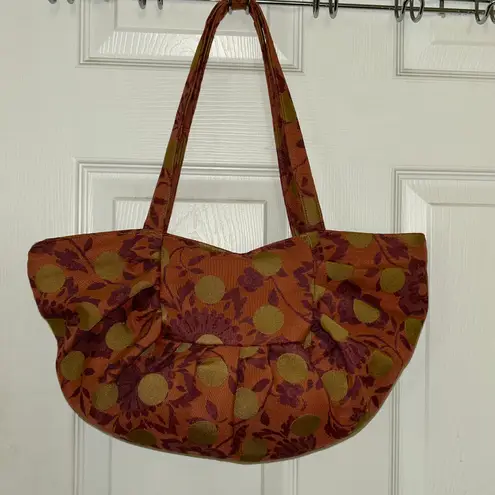 Maruca Floral Polka Dot Print Canvas Fabric Print Shoulder Bag