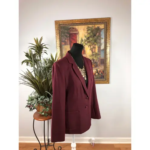 Emily Women Jacket 8 Single Vented Lapel Notch Collar Two Button Closure Pocket Red