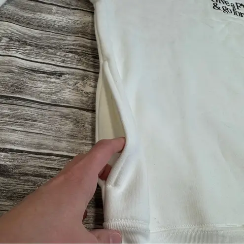 Unbranded Women's Give a F*CK & go for it Sweatshirt M Med Medium White Black