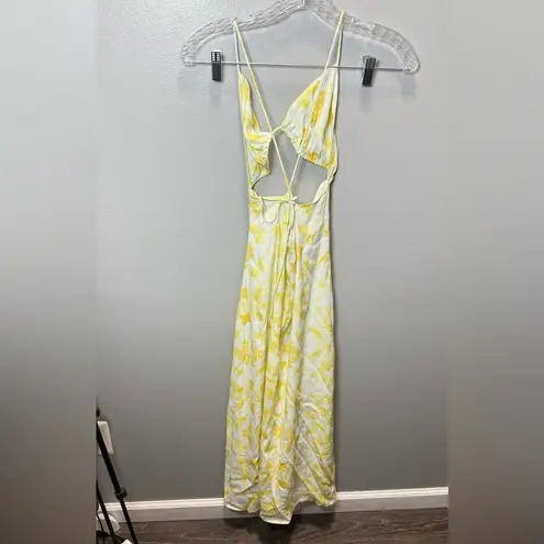 Free People Third Form Women's Yellow/White Ring Out Slip Dress Size 4 Yellow