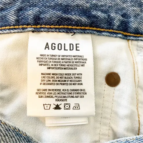 AGOLDE  Riley High Rise Straight Crop Distressed Hem Endless Blue Size 32 NWT