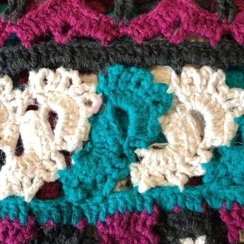 Vintage AJ Brandon hand crochet cardigan sweater L see measurements Purple Size L