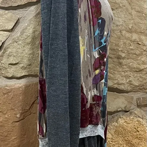 Unique Ali Miles Soft Lightweight Artsy Sweater Floral & Gray Women XL Pullover - Image 4