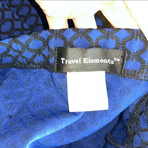 Vintage Blue Geometric Patterned Stretchy Modest Skirt Size L