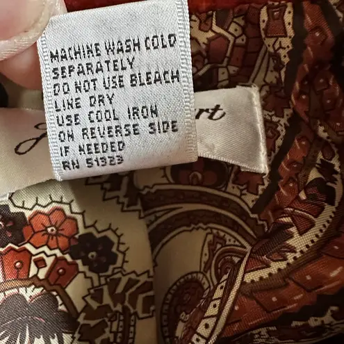 Judith Hart Burnt Orange Rust Velvet Blazer Size 10 Pockets Paisley Liner