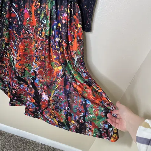 Women's Dress Whimsigoth Art To Wear Abstract Evening Dark Romantic Long Sleeve Black