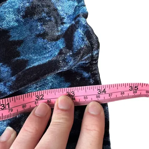 Figue Halima Velvet Mini Dress Navy Blue Tiger Eye Ikat Size XS