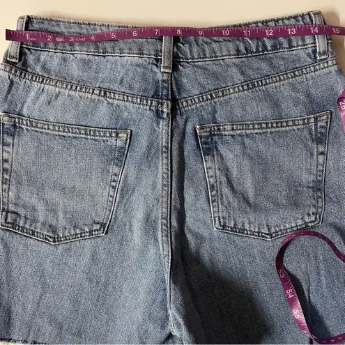 Topshop  Medium Wash Cutoff Mom Jean Shorts