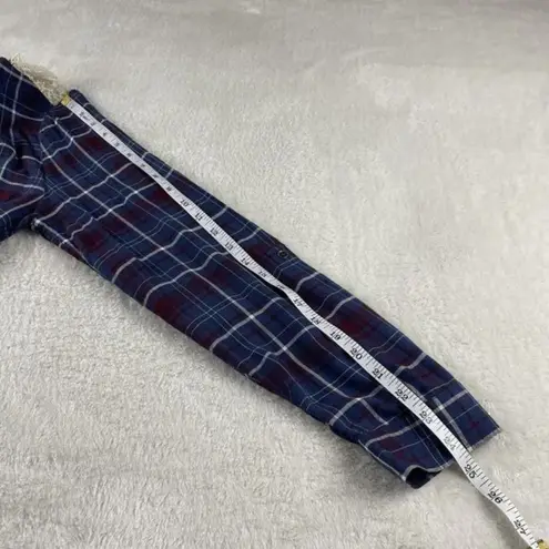 Vanity Flannel Open Front Shirt Size M Purple Plaid Womens Lace Boho Western Top Size M