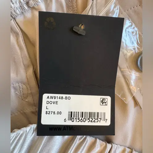 NWT ATM Anthony Thomas Melillo Women's Dove Silver 100% Silk Pull On Pants Sz L Gray Size L