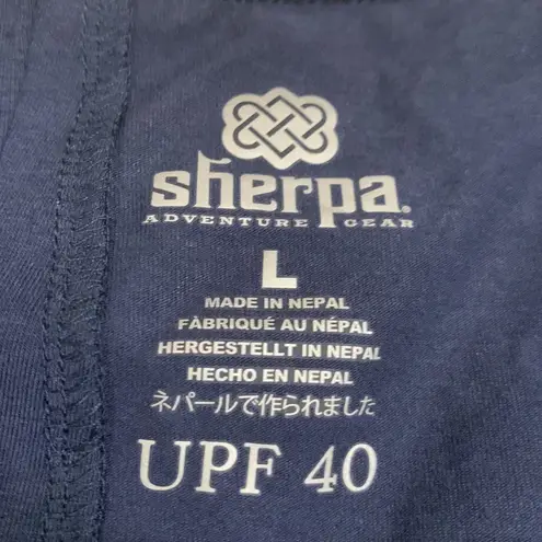 Sherpa Adventure Gear NWT ‘Maya’ top inverted lace inset back L Blue Size L