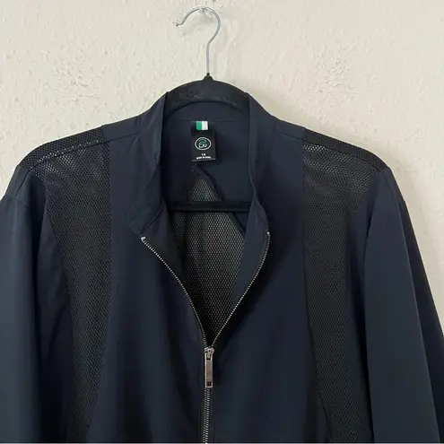 2LIV Athletic Jacket Black Zip Up Lightweight Jacket Mesh Accents Plus Size 1X