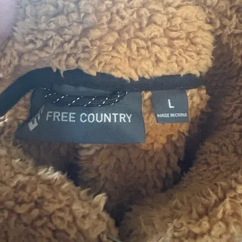 Free Country Sherpa Teddy Fleece Jacket – Women’s L Brown Zip Up