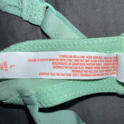 Colsie Light Green Bralette with Lace Detail Size L