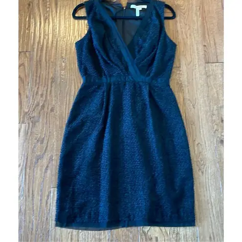 Max and Cleo black textured faux wrap dress 6