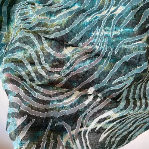 Allison Daley Art To Wear Colorful Semi Sheer Blouse Size XL