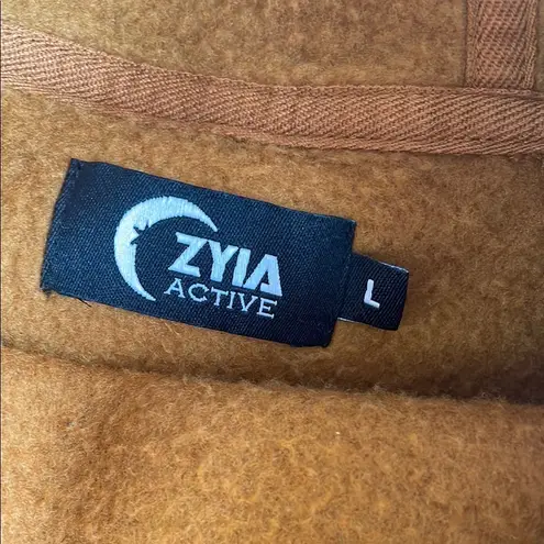 Boxy Brown Cropped Hoodie with ZYIA White Graphic