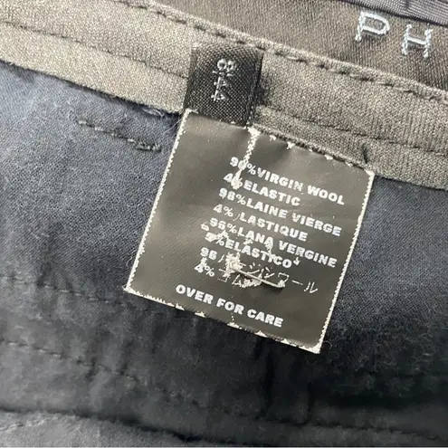 PHI Women's Wool Blend Cuffed Hem Cropped Trouser Black Size 8