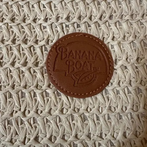 Banana Boat Straw Beach Tote Bag. Ocean Blue & Tan. New with Tags