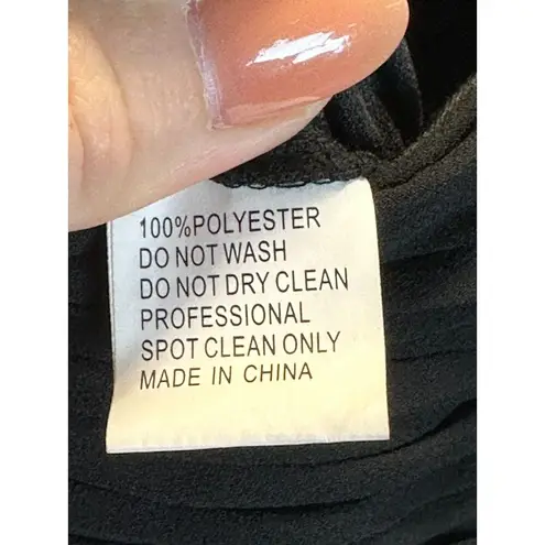 Mac Duggal Ieena for Women's 2651 Size M Black Wide Leg Jumpsuit Faux Wrap EUC