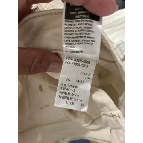 Levi's Levi Strauss Women’s Size 16 Signature Off-white High Rise Straight Stretch Jean
