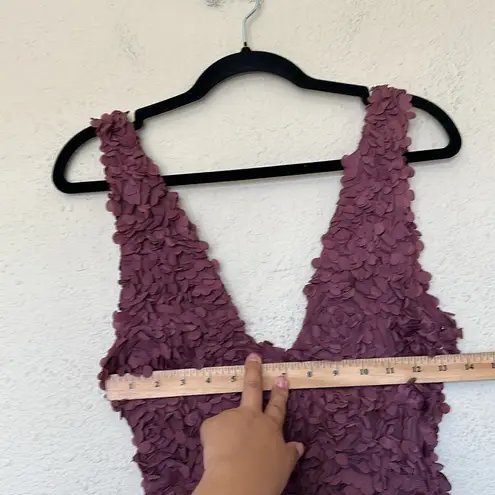 House Of CB  ‘Carena’ Merlot Plunge Floral Appliqué Maxi Dress‎ NWOT size XS