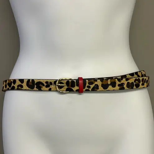 Royal Albartross Women’s Leopard Animal Print Hair Textured Adjustable Belt Med Brown