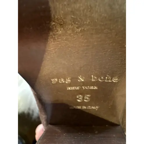 Rag and Bone  Brown Suede Wedge Ankle Booties Strap Accents Designer Shoes - Image 8