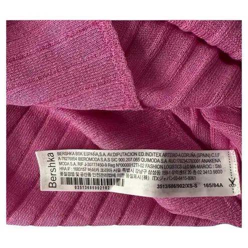 Bershka Ribbed Knit Crop Top – Hot Pink