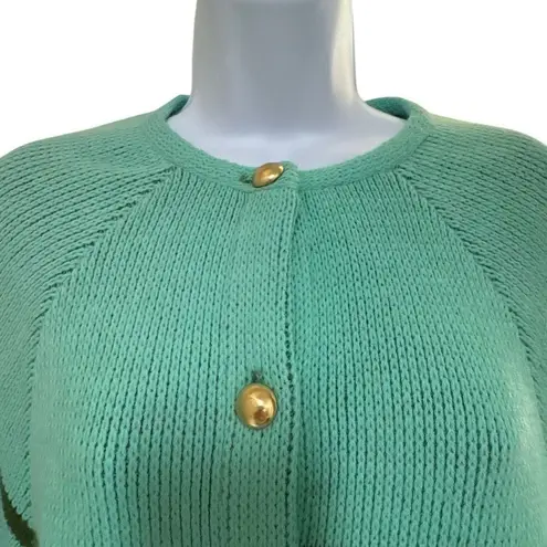 Vtg Carol Brent Teal Argyle Knit Cape Poncho Sweater 60s 70s Fringe O/S Preppy Green Size undefined