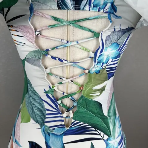 La Blanca In The Moment Ruffle Off Shoulder One Piece Swimsuit Size 8 Floral